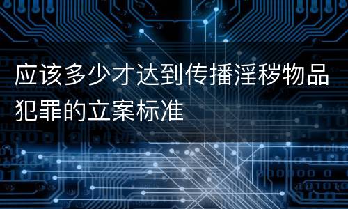 应该多少才达到传播淫秽物品犯罪的立案标准