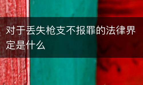 对于丢失枪支不报罪的法律界定是什么