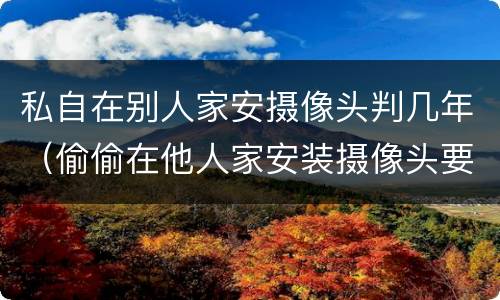 私自在别人家安摄像头判几年（偷偷在他人家安装摄像头要判刑吗）