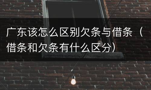 广东该怎么区别欠条与借条(借条和欠条有什么区分)