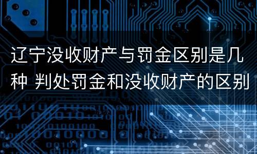 辽宁没收财产与罚金区别是几种 判处罚金和没收财产的区别