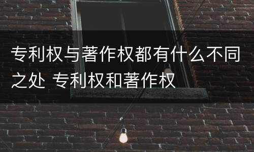 专利权与著作权都有什么不同之处 专利权和著作权