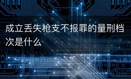 成立丢失枪支不报罪的量刑档次是什么