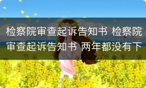 检察院审查起诉告知书 检察院审查起诉告知书 两年都没有下文