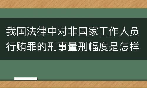我国法律中对非国家工作人员行贿罪的刑事量刑幅度是怎样的