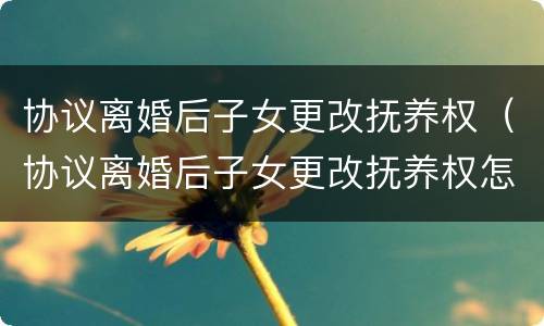 协议离婚后子女更改抚养权（协议离婚后子女更改抚养权怎么写）