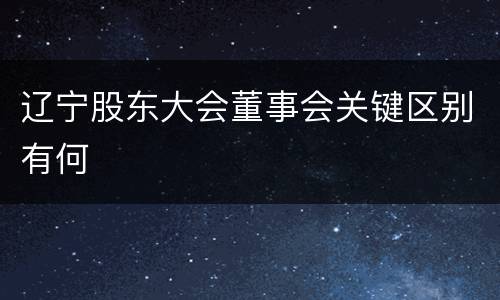 辽宁股东大会董事会关键区别有何