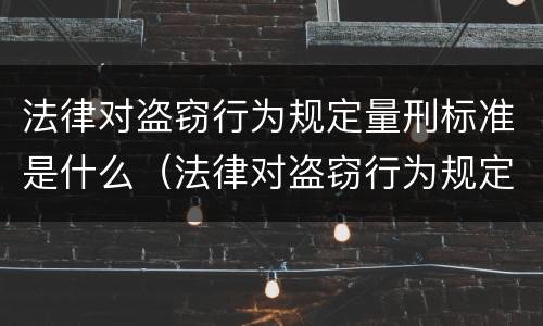 法律对盗窃行为规定量刑标准是什么（法律对盗窃行为规定量刑标准是什么）