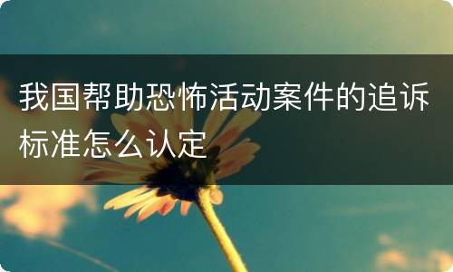 我国帮助恐怖活动案件的追诉标准怎么认定