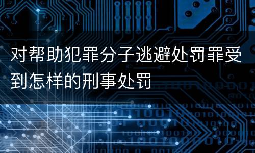 对帮助犯罪分子逃避处罚罪受到怎样的刑事处罚