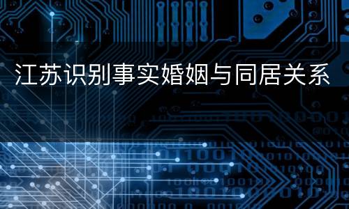 江苏识别事实婚姻与同居关系