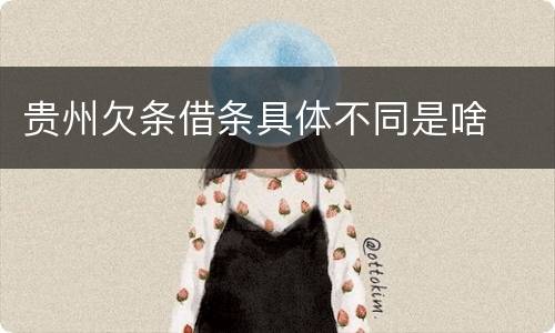 贵州欠条借条具体不同是啥