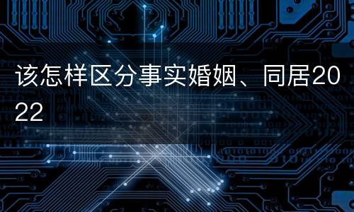 该怎样区分事实婚姻、同居2022