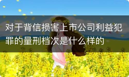 对于背信损害上市公司利益犯罪的量刑档次是什么样的