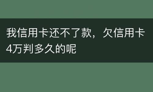 我信用卡还不了款，欠信用卡4万判多久的呢