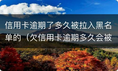 信用卡逾期了多久被拉入黑名单的（欠信用卡逾期多久会被网上通缉）