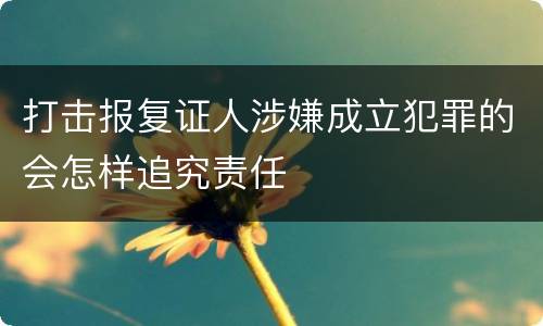 打击报复证人涉嫌成立犯罪的会怎样追究责任