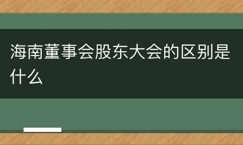 海南董事会股东大会的区别是什么