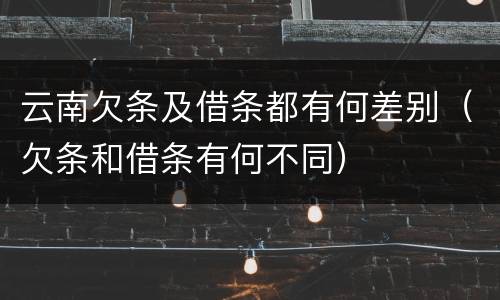 云南欠条及借条都有何差别（欠条和借条有何不同）