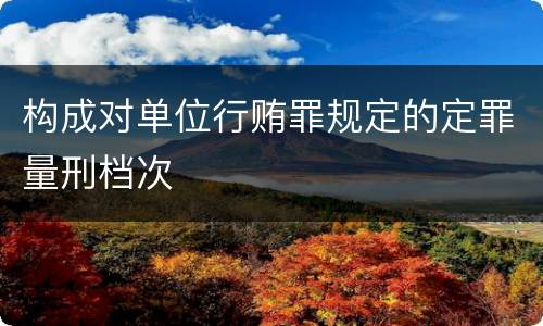 构成对单位行贿罪规定的定罪量刑档次