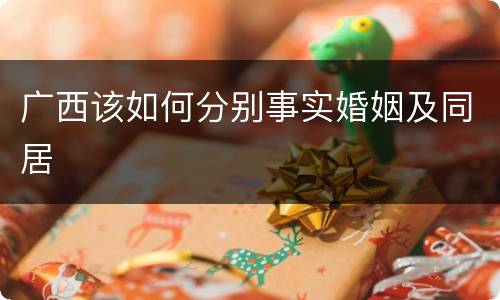 广西该如何分别事实婚姻及同居