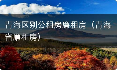 青海区别公租房廉租房（青海省廉租房）