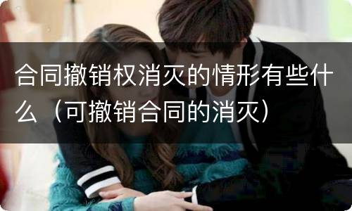 合同撤销权消灭的情形有些什么（可撤销合同的消灭）