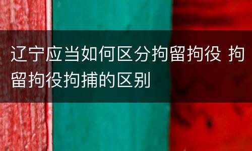 辽宁应当如何区分拘留拘役 拘留拘役拘捕的区别