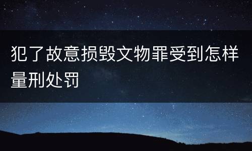 犯了故意损毁文物罪受到怎样量刑处罚