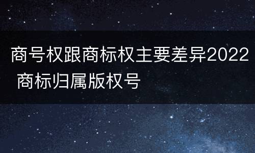商号权跟商标权主要差异2022 商标归属版权号