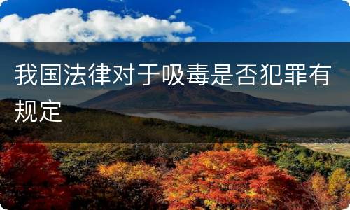 我国法律对于吸毒是否犯罪有规定