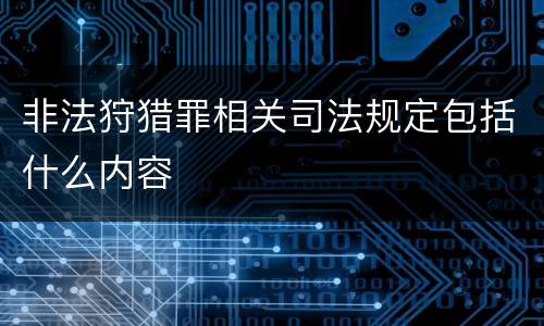 非法狩猎罪相关司法规定包括什么内容