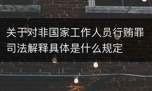 关于对非国家工作人员行贿罪司法解释具体是什么规定