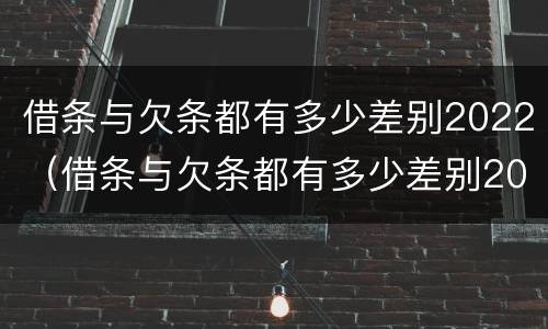 借条与欠条都有多少差别2022（借条与欠条都有多少差别2022怎么写）