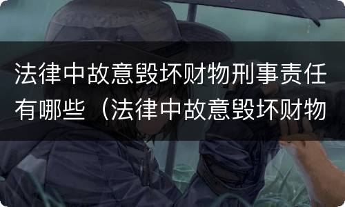 法律中故意毁坏财物刑事责任有哪些（法律中故意毁坏财物刑事责任有哪些规定）
