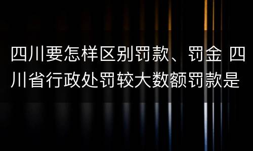 四川要怎样区别罚款、罚金 四川省行政处罚较大数额罚款是多少