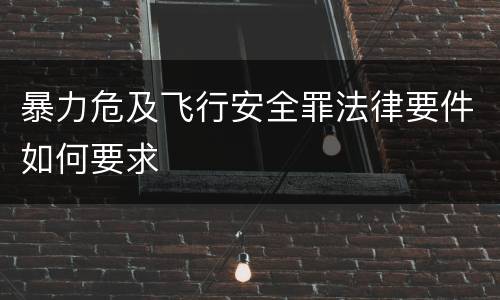 暴力危及飞行安全罪法律要件如何要求