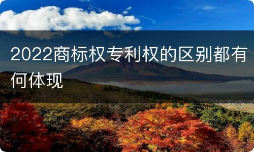 2022商标权专利权的区别都有何体现