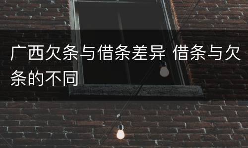 广西欠条与借条差异 借条与欠条的不同