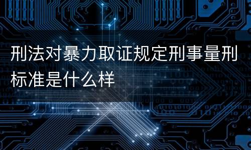 刑法对暴力取证规定刑事量刑标准是什么样