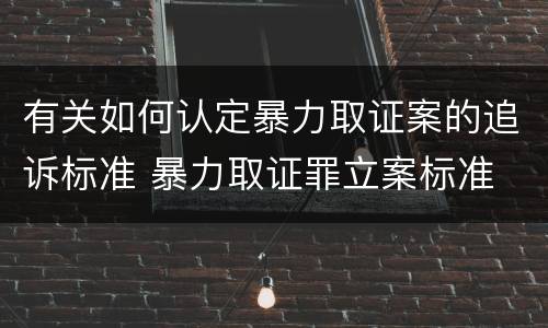 有关如何认定暴力取证案的追诉标准 暴力取证罪立案标准