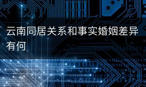 云南同居关系和事实婚姻差异有何