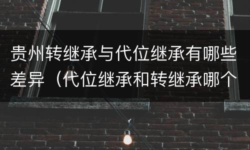 贵州转继承与代位继承有哪些差异（代位继承和转继承哪个优先）