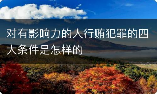 对有影响力的人行贿犯罪的四大条件是怎样的