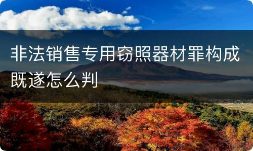 非法销售专用窃照器材罪构成既遂怎么判