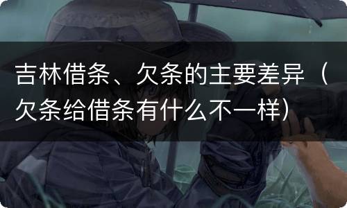 吉林借条、欠条的主要差异（欠条给借条有什么不一样）