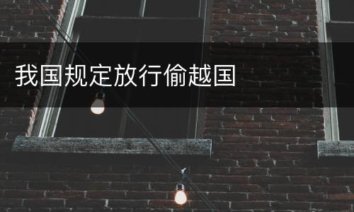 我国规定放行偷越国