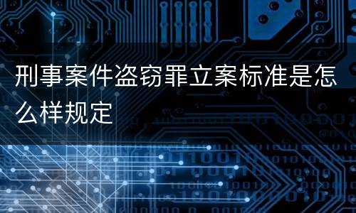 刑事案件盗窃罪立案标准是怎么样规定