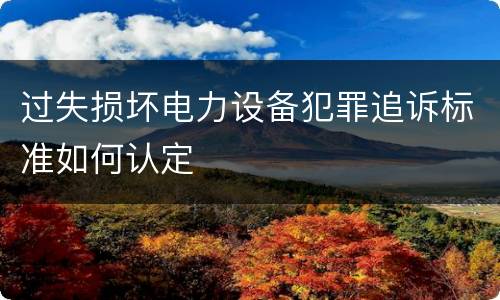 过失损坏电力设备犯罪追诉标准如何认定
