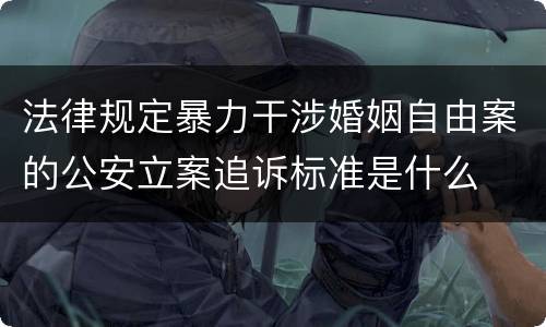 法律规定暴力干涉婚姻自由案的公安立案追诉标准是什么